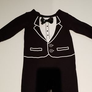 Tuxedo onesie 6M NYE- New Year's Eve party